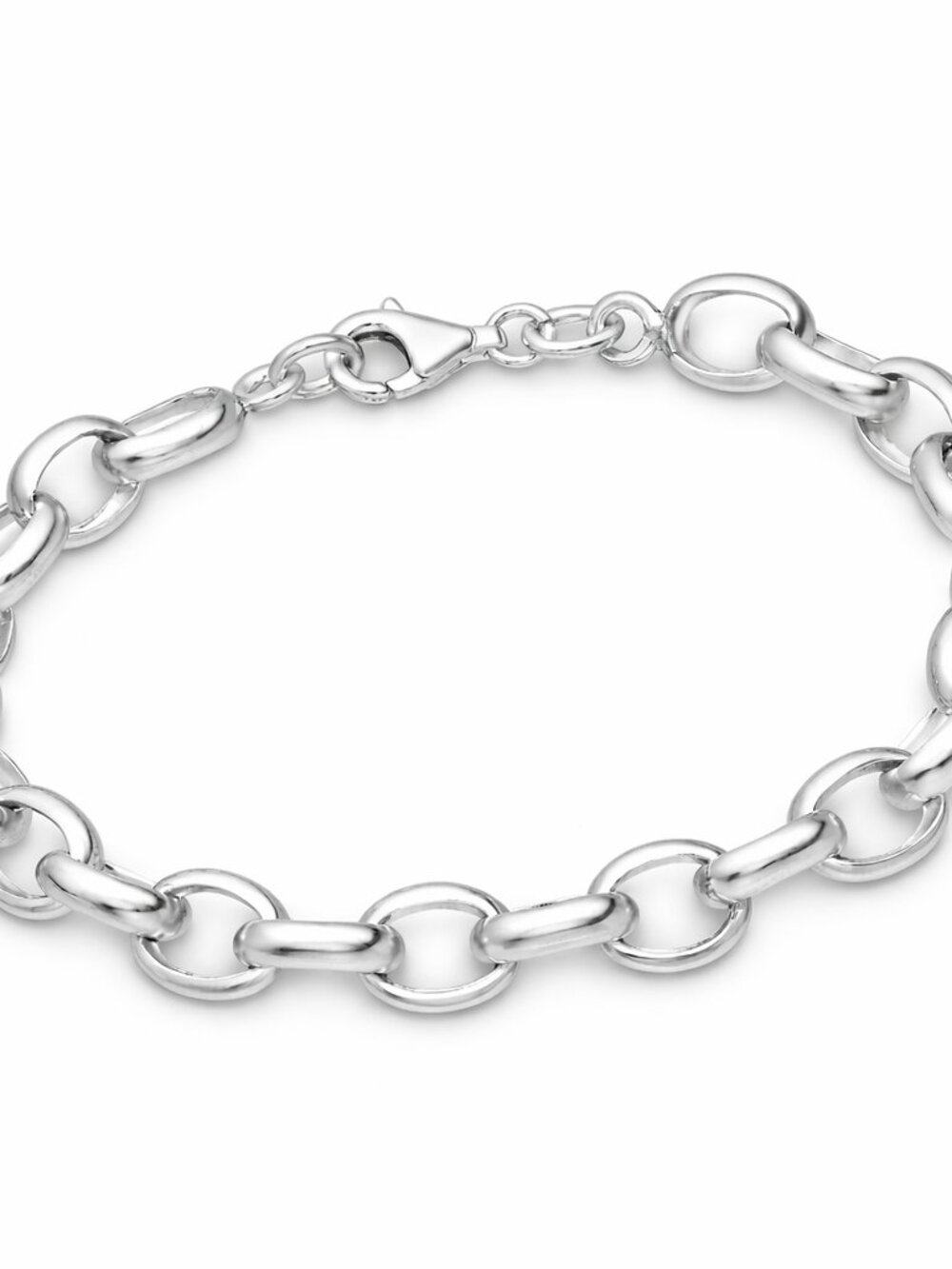 925 Sterling Silver Open “Modern Loop” Link Bracelet Modern Chain